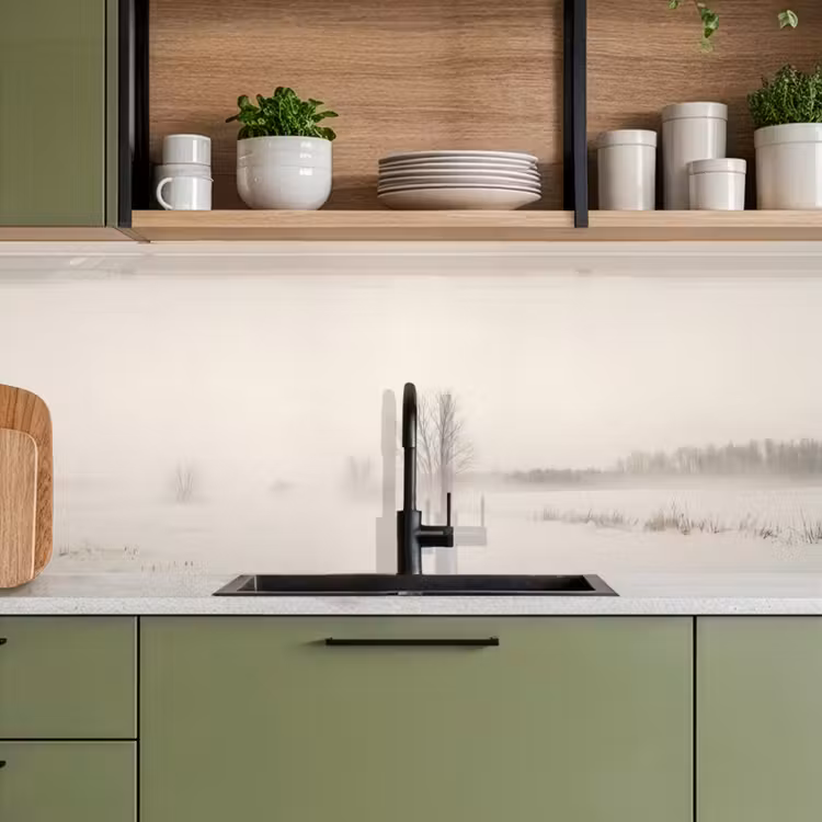 Boom - Mist - Sneeuw - Winter - Minimalistisch keuken achterwand 2 middel -sfeer3