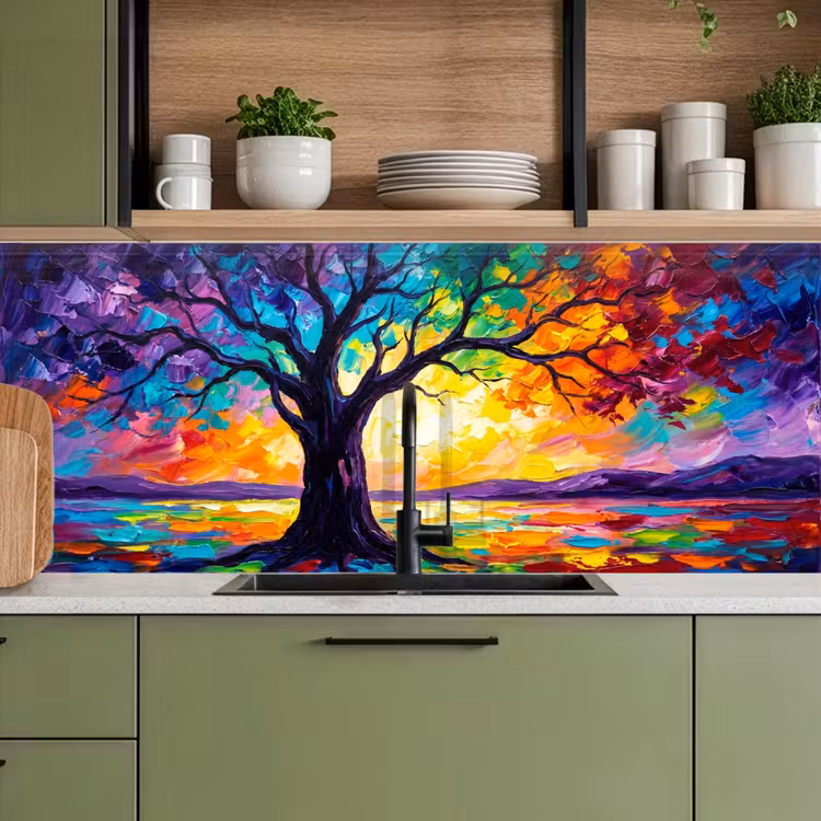 Boom - Landschap - Natuur - Abstract - Kleurrijk keuken achterwand 2 middel -sfeer3