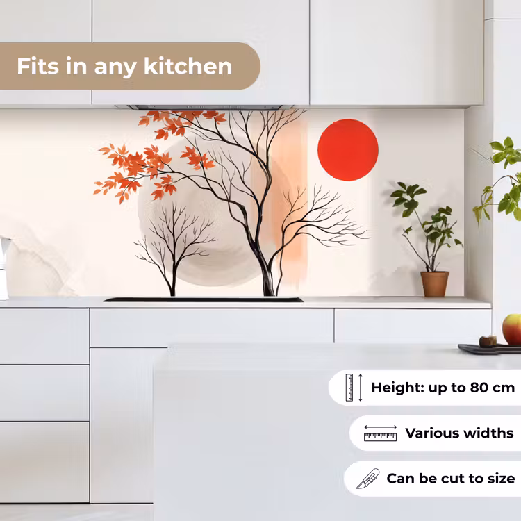 Kitchen Wall Splashback - Tree - Red - Abstract - Boom - Rood - Abstract keuken achterwand 2 middel