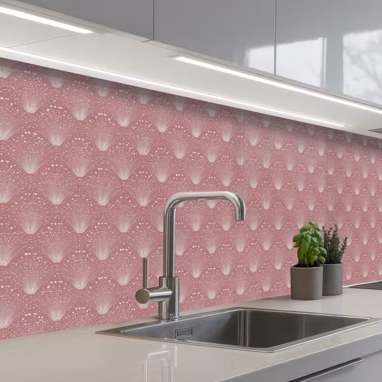 Trendy - Patroon - Roze keuken achterwand 2 groot 857 -3d_schuin