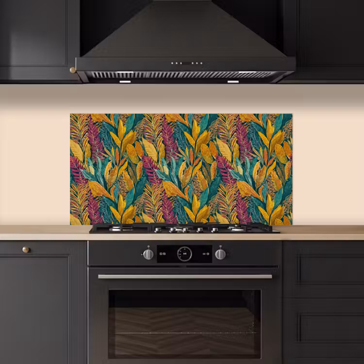 Tropische - Botanisch - Patroon - Kleurrijk - Exotisch keuken achterwand spatscherm middel 899 -sfeer1