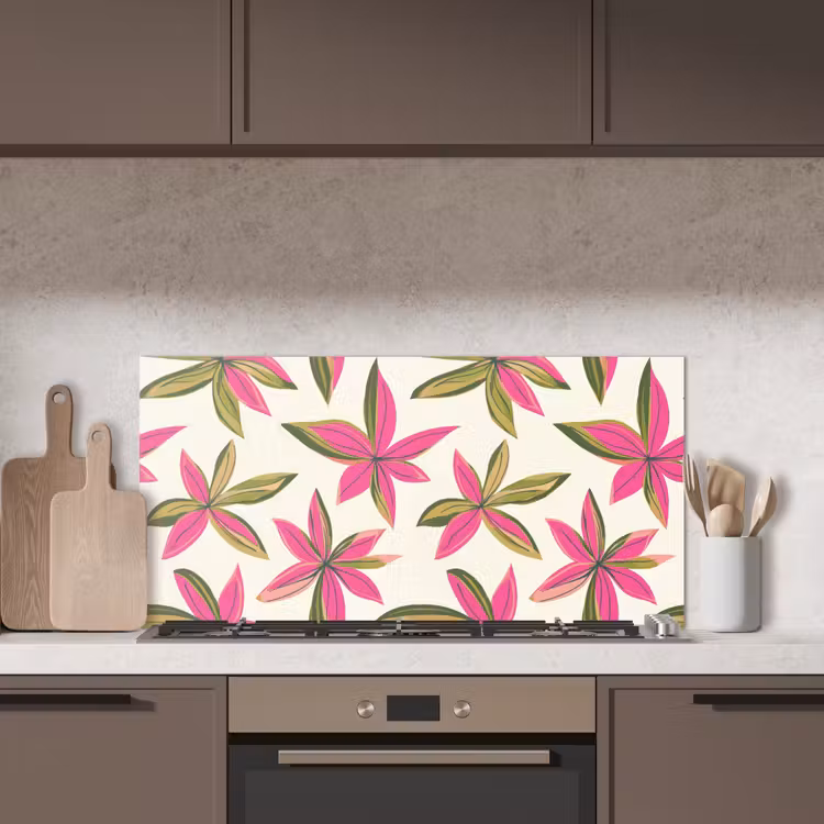 Tropisch - Bloem - Roze keuken achterwand spatscherm middel 899 -sfeer2