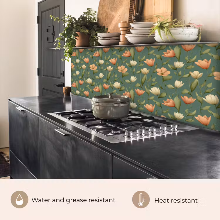 Tulpen - Botanisch - Groen keuken achterwand 2 groot 857 -usp_EN