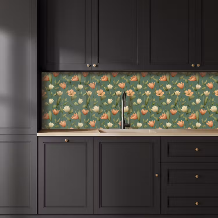 Tulpen - Botanisch - Groen keuken achterwand 2 groot 857 -sfeer1