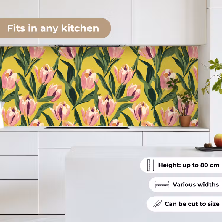 Tulpen - Botanisch - Geel keuken achterwand 2 middel 871 -sfeer4_UK