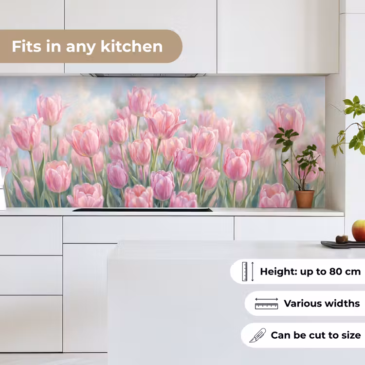 Tulpen - Veld - Lente - Roze keuken achterwand 2 middel -sfeer4_UK