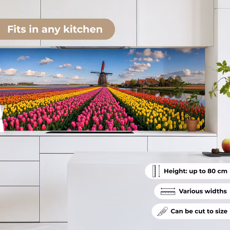 Tulpen - Holland - Molen - Kleurrijk keuken achterwand 2 middel -sfeer4_UK