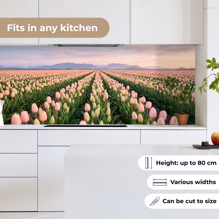 Tulpen - Landschap - Roze keuken achterwand 2 middel -sfeer4_UK