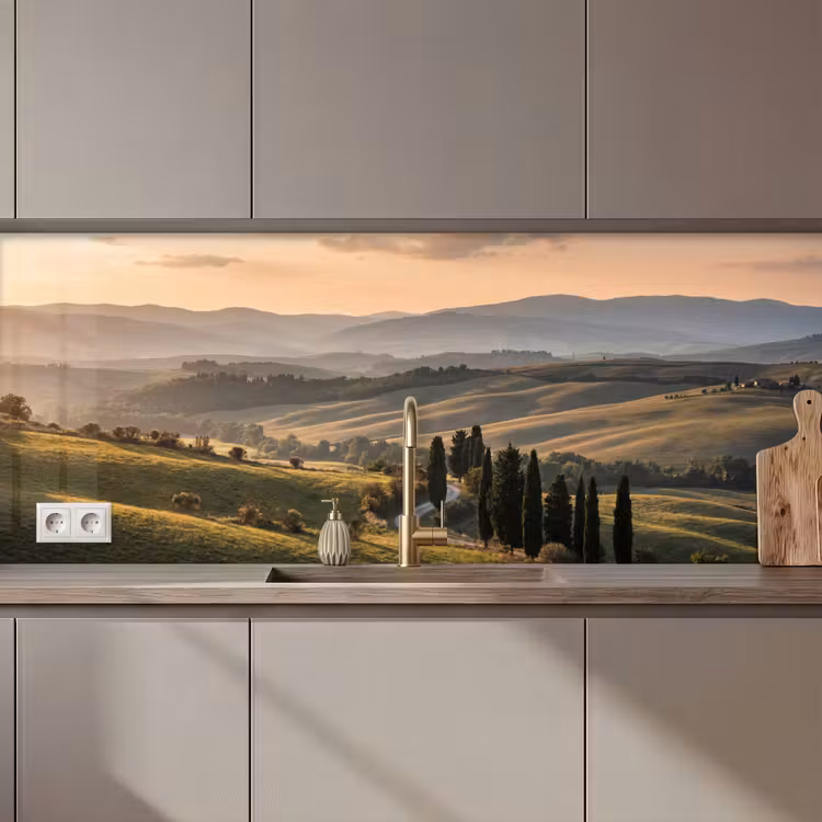 Toscaans - Landschap - Heuvels keuken achterwand 2 middel zz_3dshopping