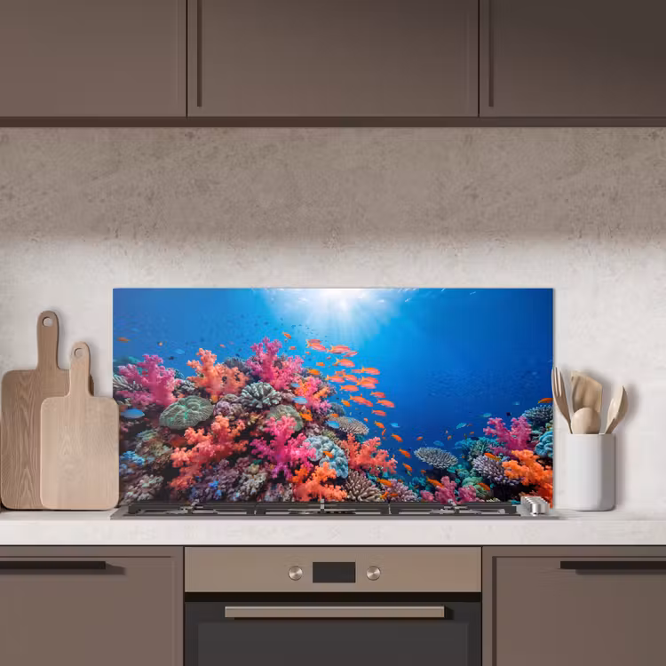 Onderwater - Koraalrif - Vissen - Oceaan - Natuur keuken achterwand spatscherm middel -sfeer2