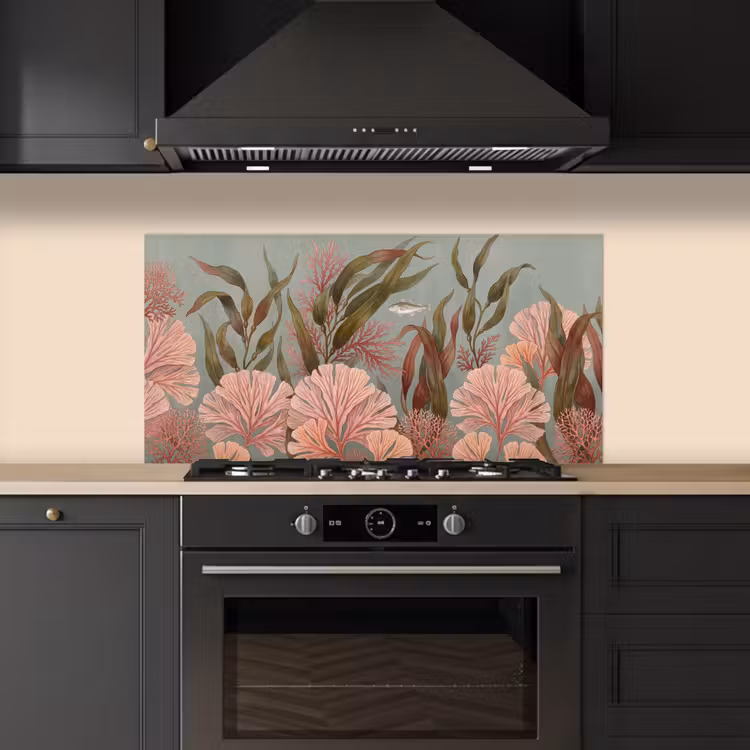 Onderwater - Planten - Vis - Vintage - Groen keuken achterwand spatscherm middel -sfeer1