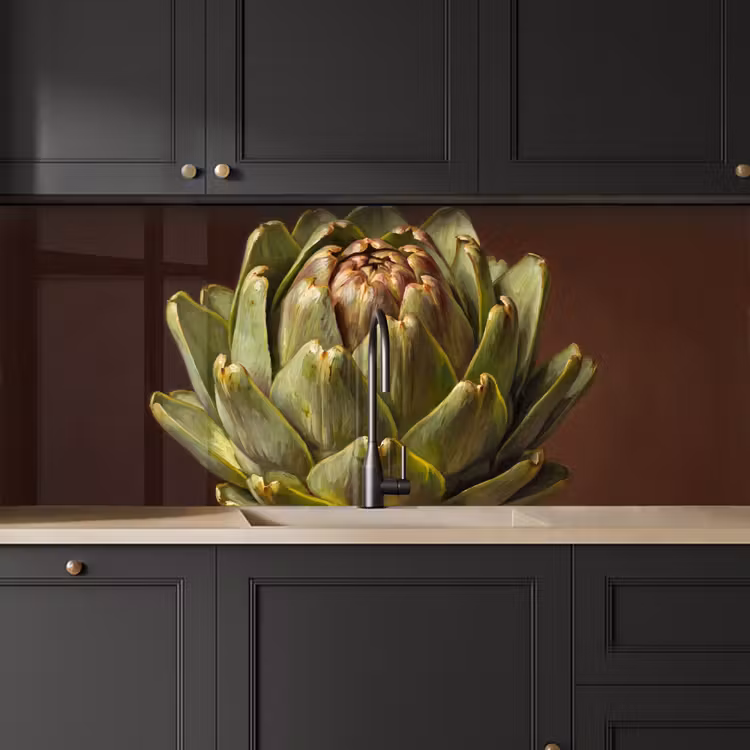 Kitchen Wall Splashback - Vegetable - Artichoke - Green - Groente - Artisjok - Groen keuken achterwand 2 middel