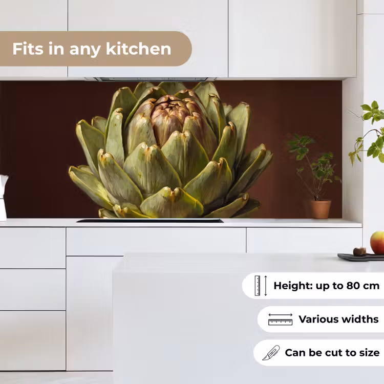 Kitchen Wall Splashback - Vegetable - Artichoke - Green - Groente - Artisjok - Groen keuken achterwand 2 middel
