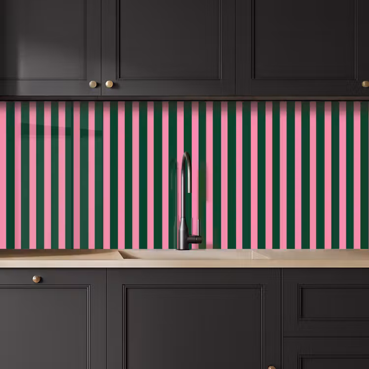 Verticale strepen - Groen - Roze keuken achterwand 2 middel 871 -sfeer1