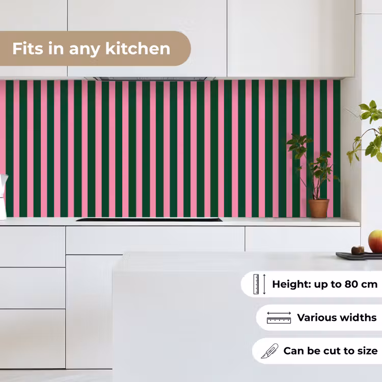 Verticale strepen - Groen - Roze keuken achterwand 2 middel 871 -sfeer4_UK