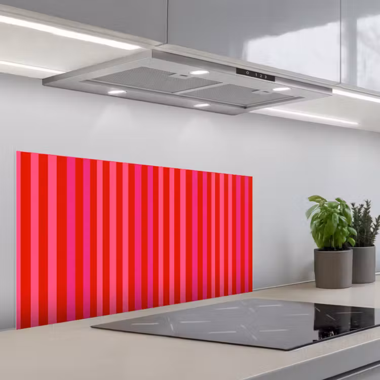 Verticaal - Strepen - Roze keuken achterwand spatscherm middel 899 -3d_schuin