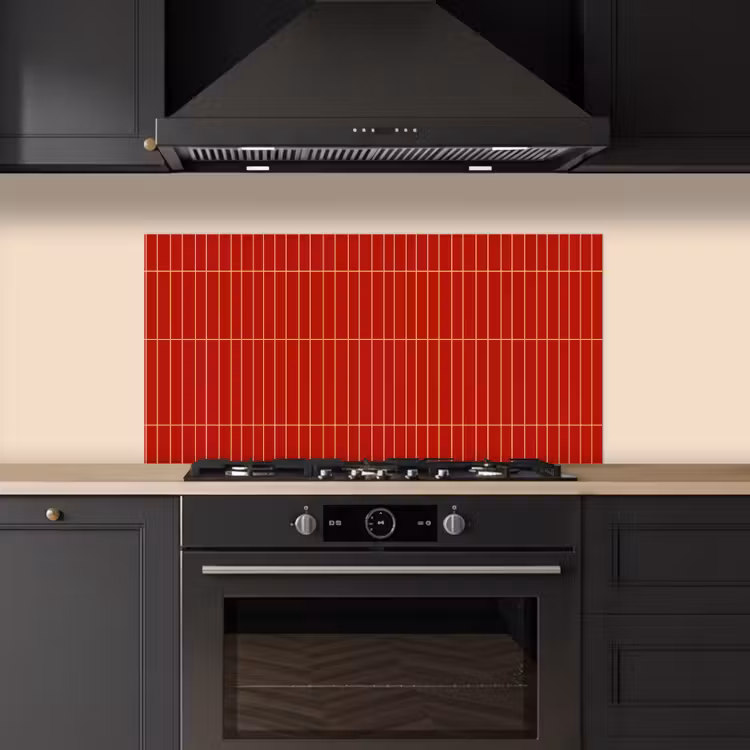 Verticaal - Wandtegel - Helderrood keuken achterwand spatscherm middel 899 -sfeer1