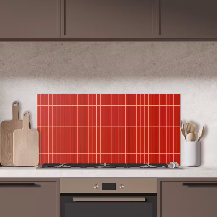 Verticaal - Wandtegel - Helderrood keuken achterwand spatscherm middel 899 -sfeer2