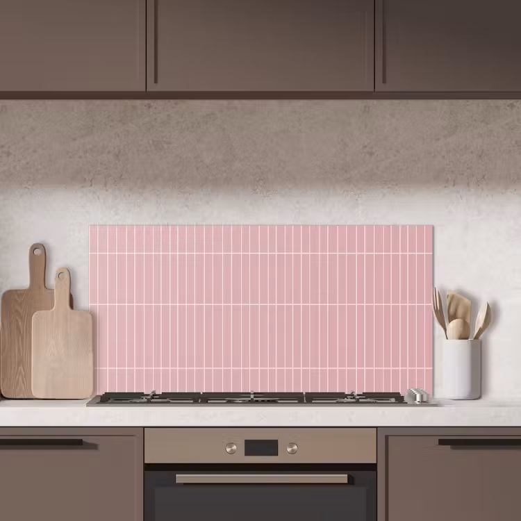 Verticaal - Wandtegel - Lichtroze keuken achterwand spatscherm middel 899 -sfeer2