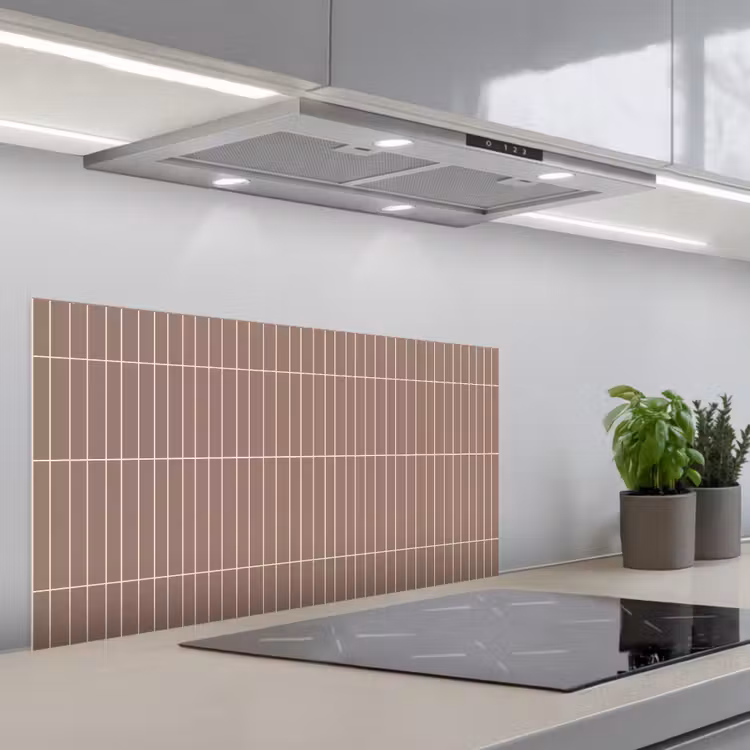 Verticaal - Wandtegel - Terracotta keuken achterwand spatscherm middel 899 -3d_schuin
