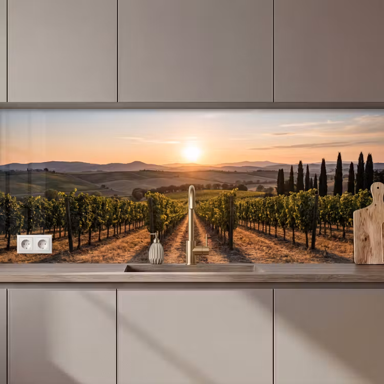 Wijngaard - Zonsondergang - Landschap keuken achterwand 2 middel zz_3dshopping