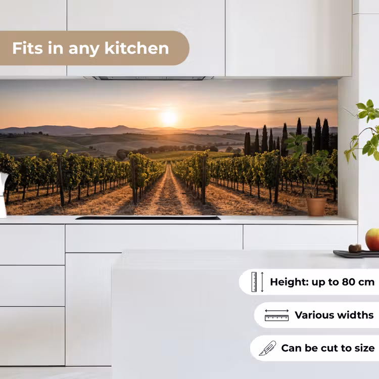 Wijngaard - Zonsondergang - Landschap keuken achterwand 2 middel -sfeer4_UK