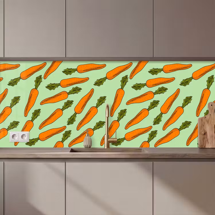 Vintage - Wortel - Patronen - Groente keuken achterwand 2 middel 871 zz_3dshopping