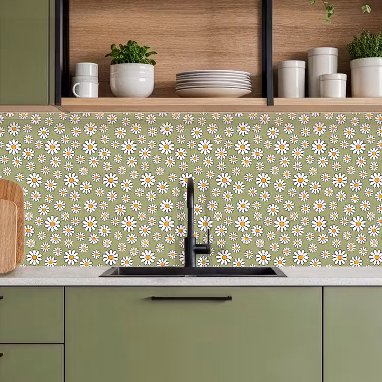 Vintage - Patronen - Bloemen - Madelief keuken achterwand 2 middel 871 -sfeer3