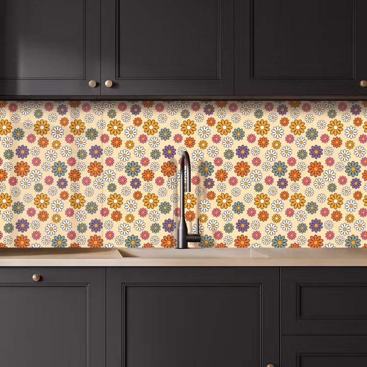 Vintage - Patronen - Bloem - Planten keuken achterwand 2 middel 871 -sfeer1