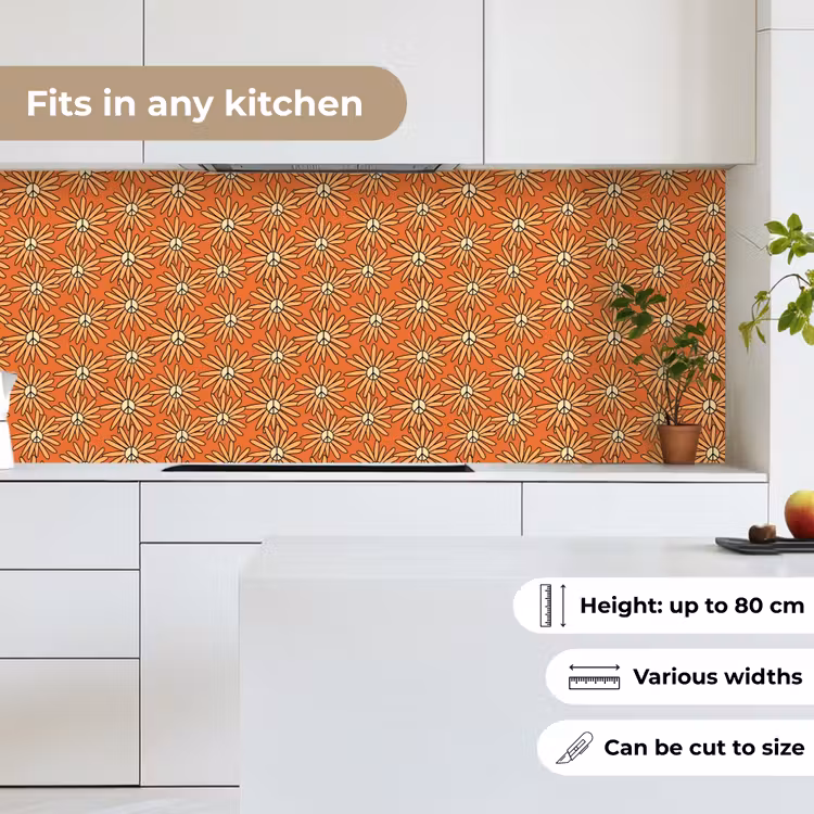 Vintage - Patronen - Bloemen - Oranje keuken achterwand 2 middel 871 -sfeer4_UK