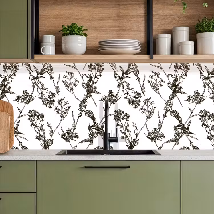 Vintage - Planten - Bloemen - Patronen keuken achterwand 2 middel 871 -sfeer3