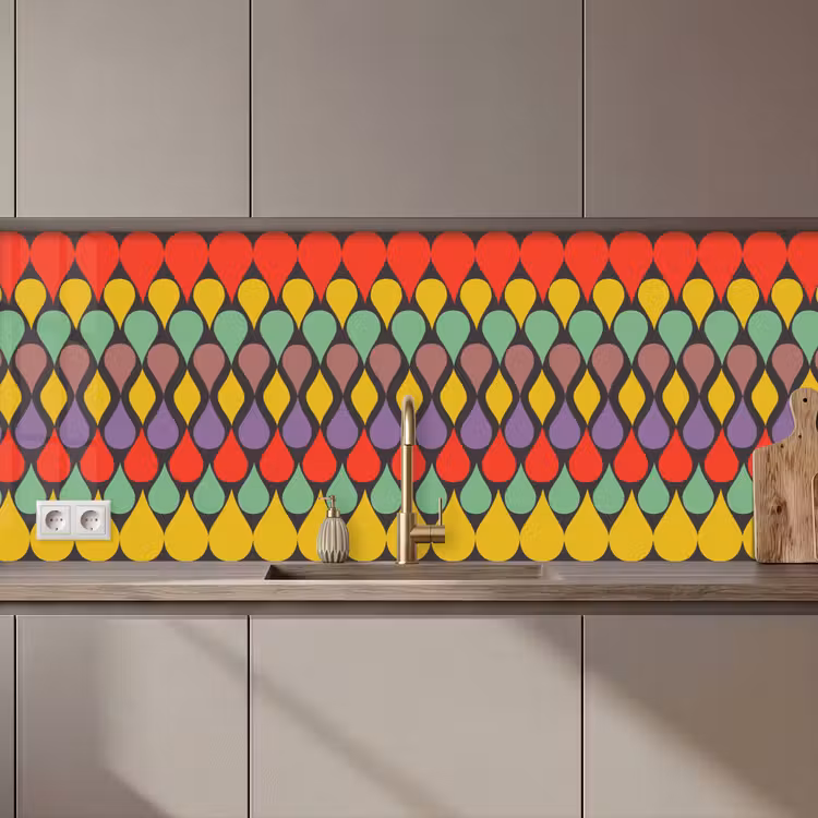 Vintage - Retro - Kleuren - Patronen keuken achterwand 2 middel 871 zz_3dshopping