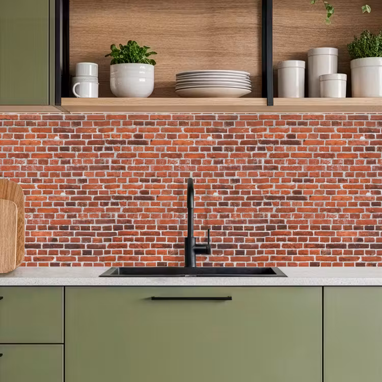 Muur - Bakstenen - Versleten - Voegen keuken achterwand 2 middel 871 -sfeer3