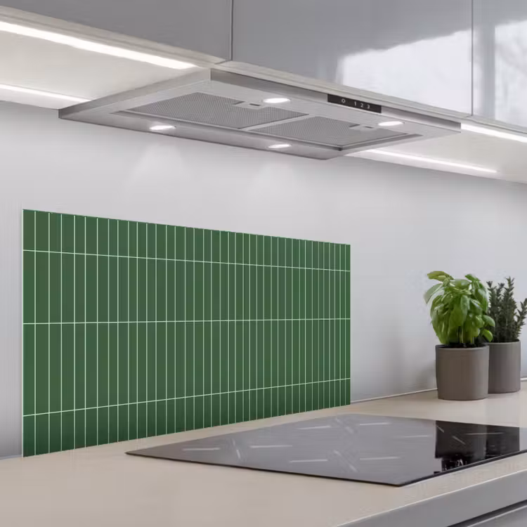 Wandtegel - Verticaal - Donkergroen keuken achterwand spatscherm middel 899 -3d_schuin