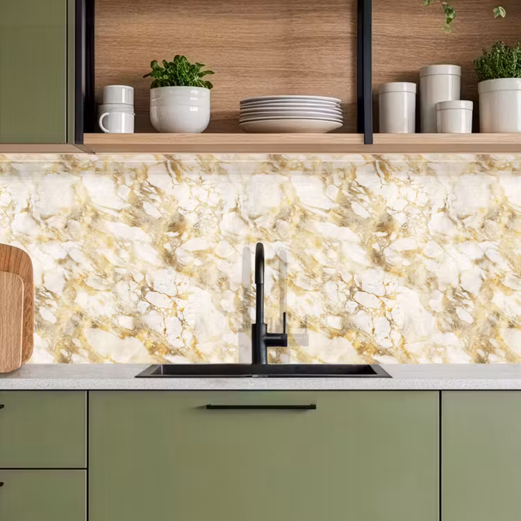 Warm - Gouden - Marmer - Patroon keuken achterwand 2 middel 871 -sfeer3