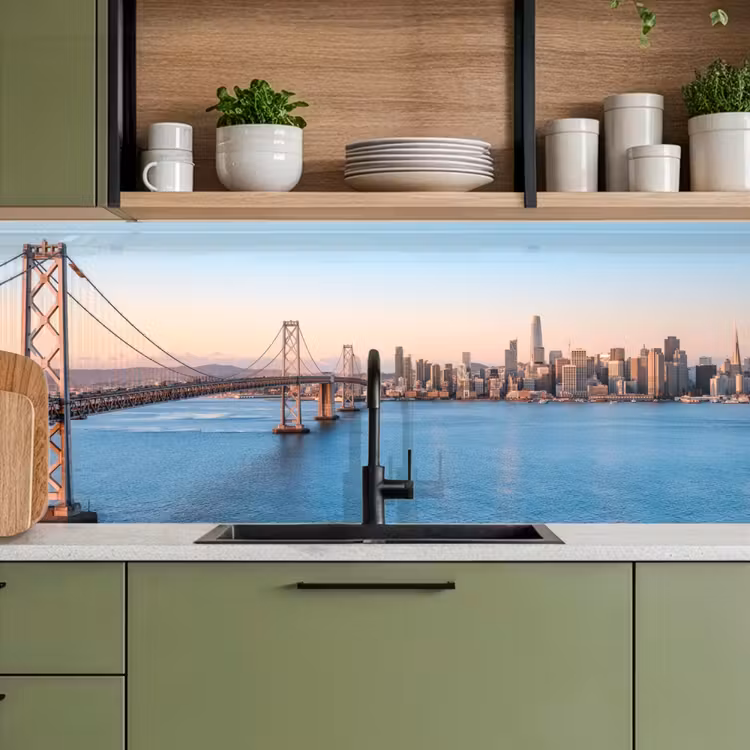 Water - Brug - Skyline - Modern keuken achterwand 2 middel -sfeer3