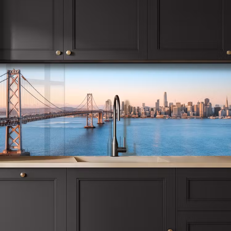 Water - Brug - Skyline - Modern keuken achterwand 2 middel -sfeer1