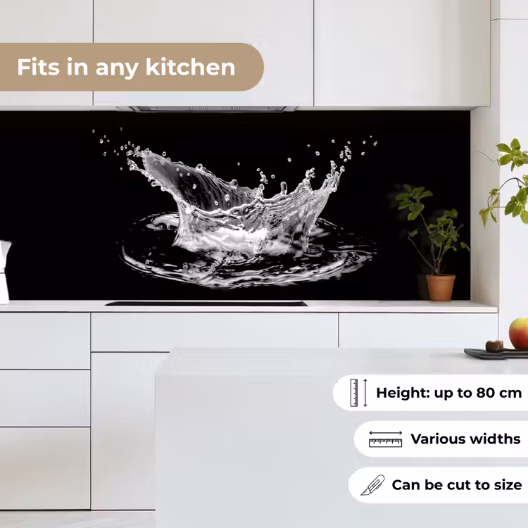 Water - Splash - Water - Zwart keuken achterwand 2 middel -sfeer4_UK