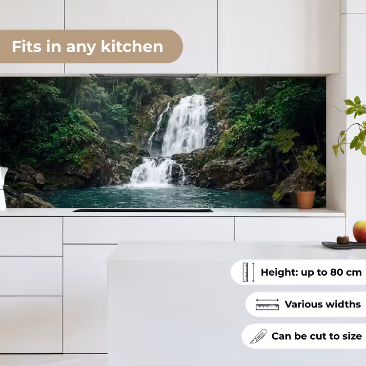 Waterfall - Forest - Nature - Greenkhgyguyg keuken achterwand 2 middel -sfeer4_UK
