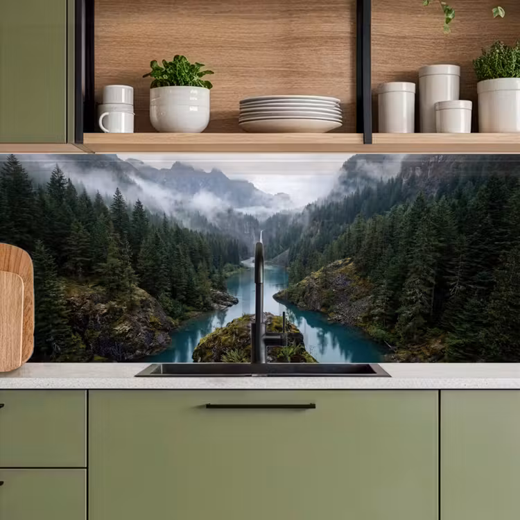 Waterval - Bomen - Bergen keuken achterwand 2 middel -sfeer3