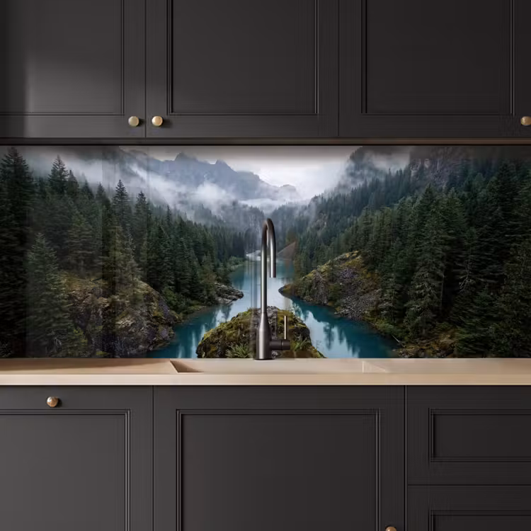 Waterval - Bomen - Bergen keuken achterwand 2 middel -sfeer1