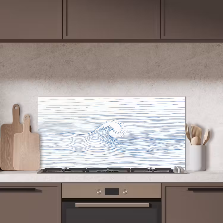 Golf - Brekende - Natuur - Minimalistisch - Blauw keuken achterwand spatscherm middel -sfeer2