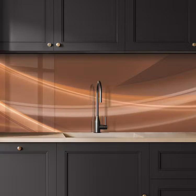 Golven - Abstract - Bruin keuken achterwand 2 middel -sfeer1