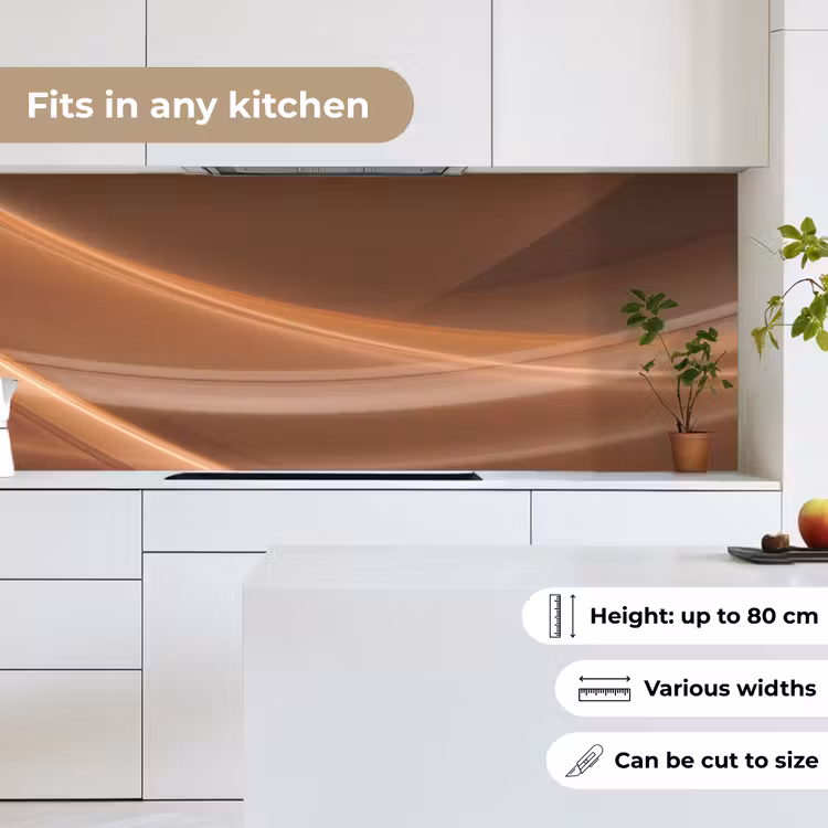 Golven - Abstract - Bruin keuken achterwand 2 middel -sfeer4_UK