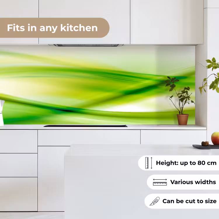 Golven - Abstract - Groen keuken achterwand 2 middel -sfeer4_UK