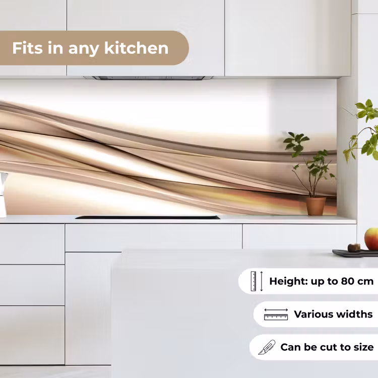Golven - Abstract - Taupe keuken achterwand 2 middel -sfeer4_UK