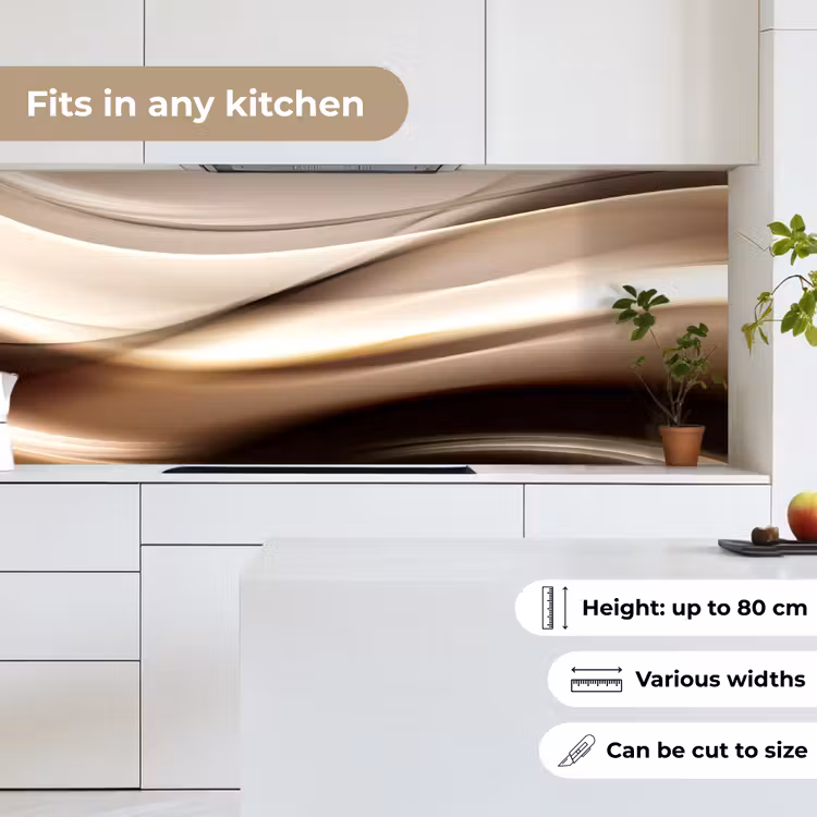 Golven - Abstract - Warm Beige keuken achterwand 2 middel -sfeer4_UK