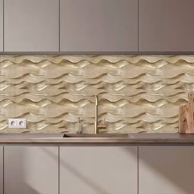 Golven - Patroon - Goud keuken achterwand 2 middel 871 zz_3dshopping