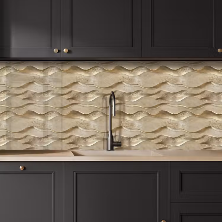 Golven - Patroon - Goud keuken achterwand 2 middel 871 -sfeer1