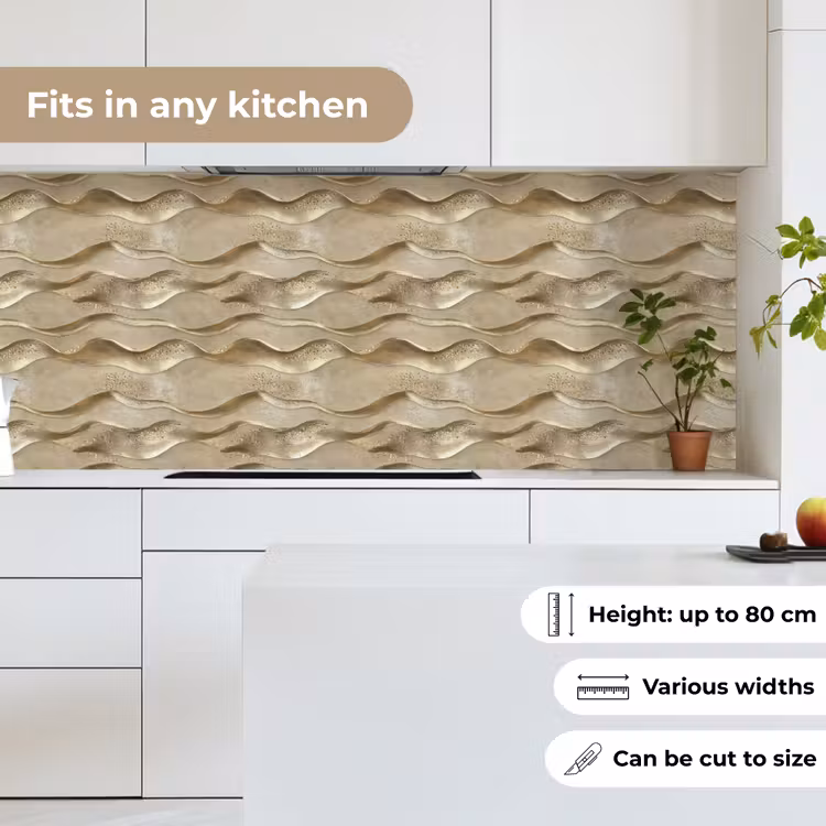 Golven - Patroon - Goud keuken achterwand 2 middel 871 -sfeer4_UK